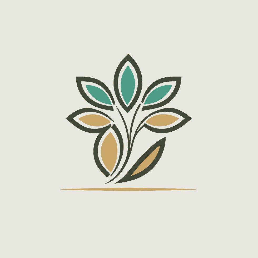 símbolo de la flor símbolo del logotipo de la flor del árbol - elemento elegante del logotipo de la empresa para la marca - símbolos abstractos de la planta de la empresa vector