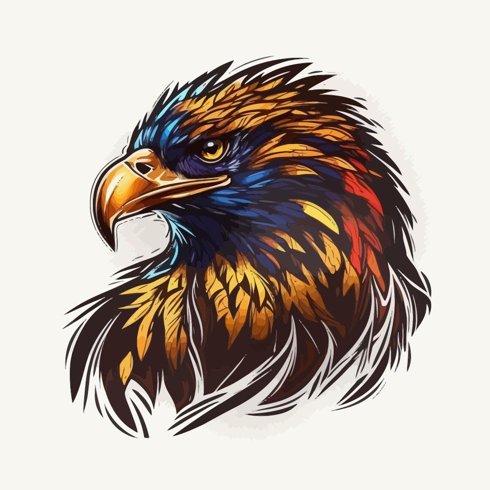 símbolo del logotipo del águila de la cabeza del águila - elemento elegante del logotipo del juego para la marca - símbolos abstractos del águila vector