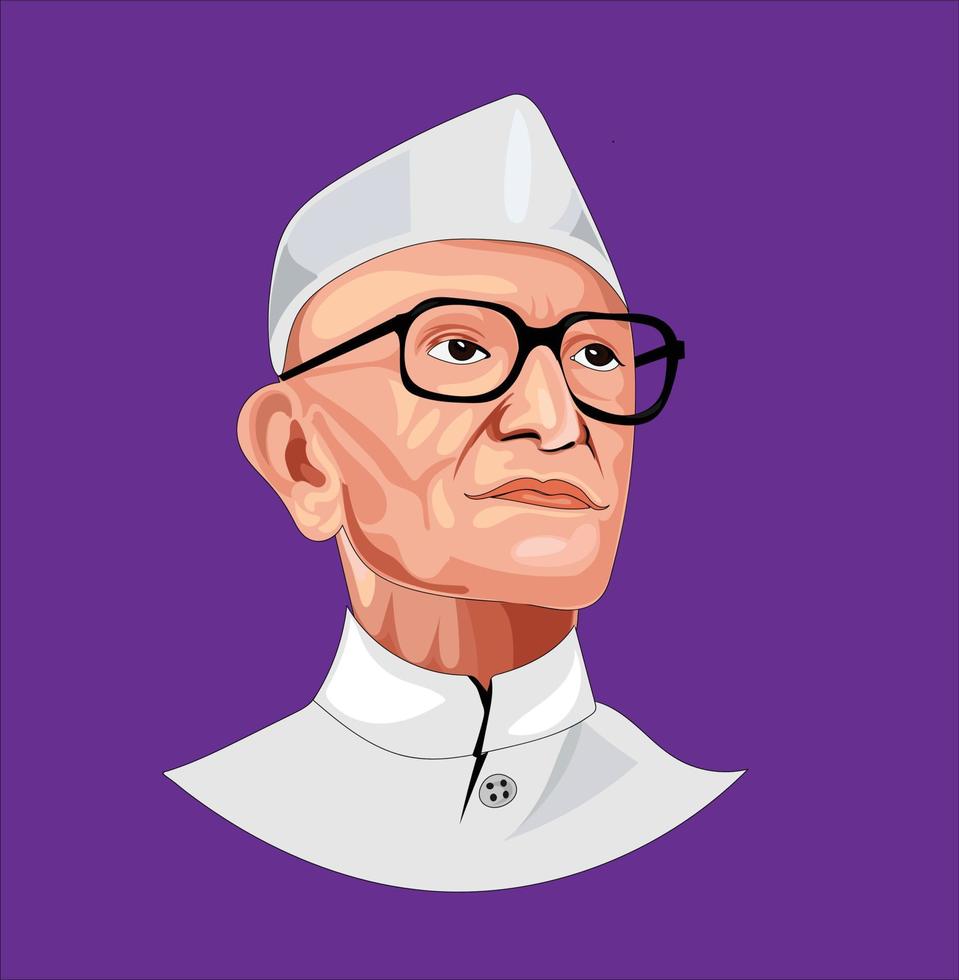 Morarji Desai vector illustration on white background