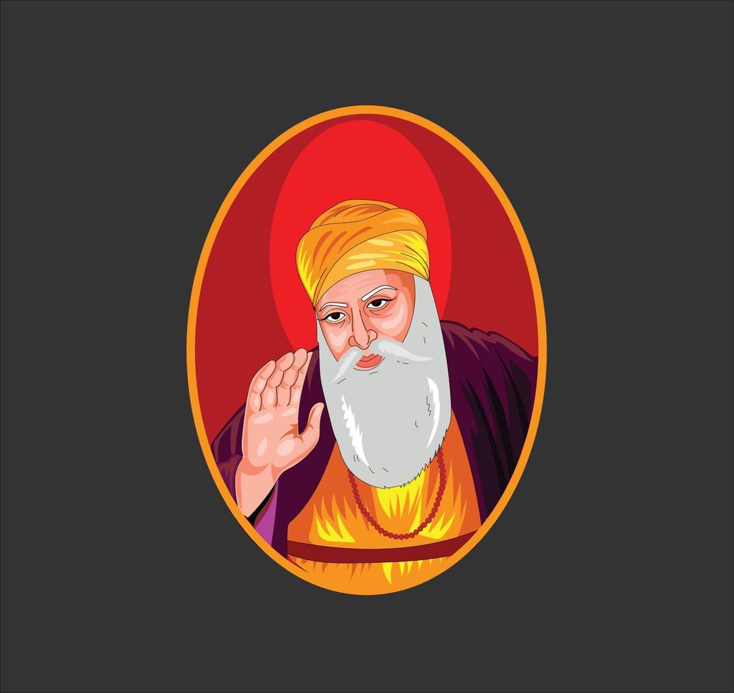 gurú nanak dev ilustración vectorial vector