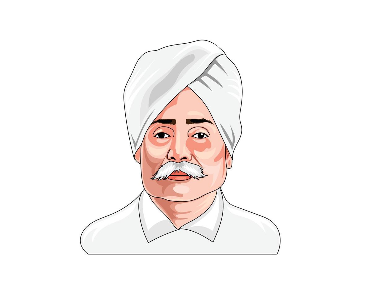 lala lajpat rai. 28 de enero aniversario del nacimiento de lala lajpat rai vector