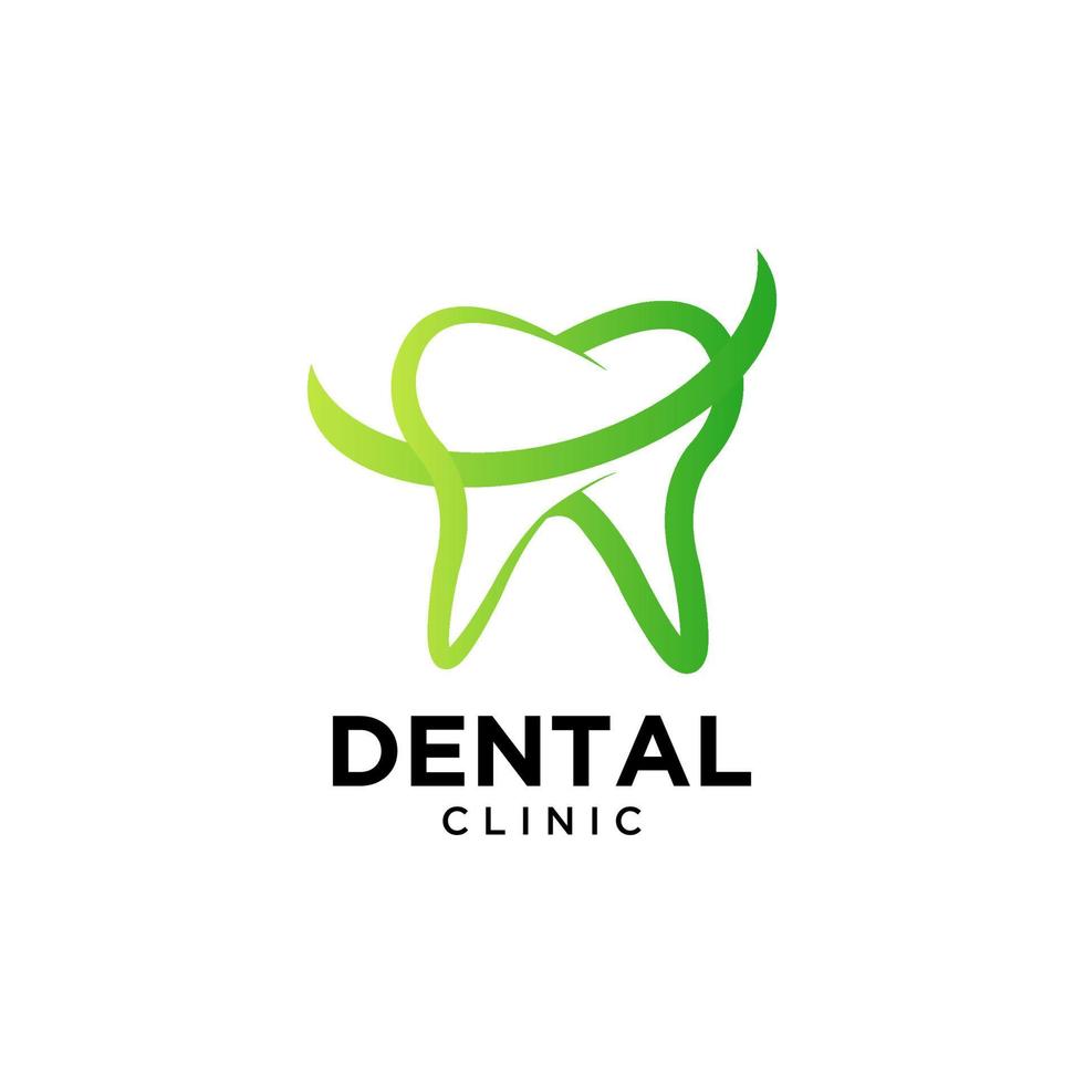 Dental Clinic Tooth logo design abstract vector Template linear style. Dentist stomatology doctor doctor Logotype concept icon.