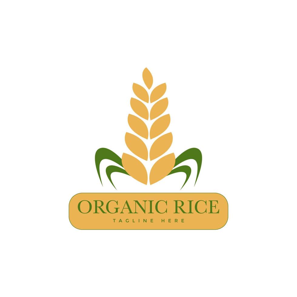premium rice organic natural product banner logo design vector
