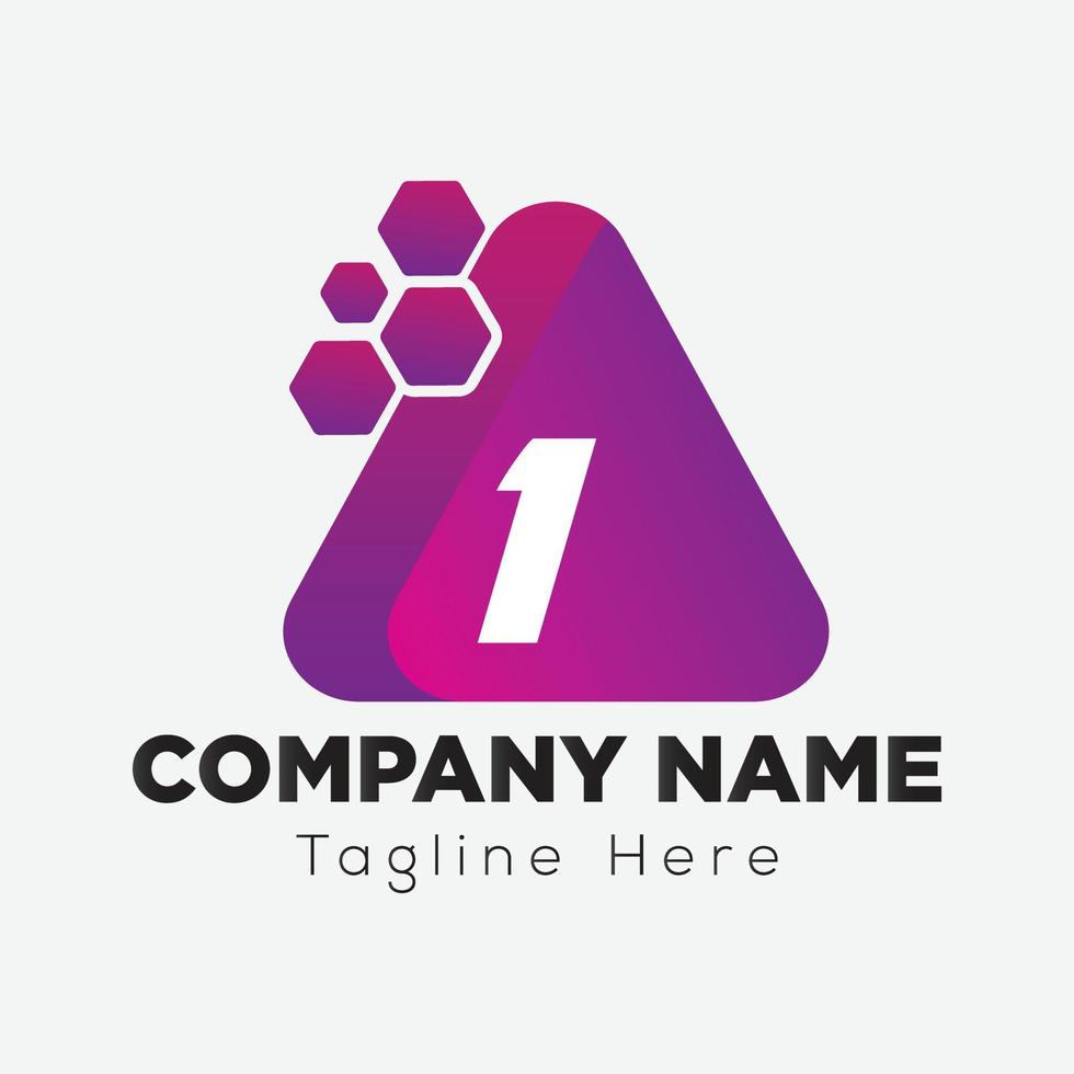 Abstract 1 letter modern initial logo design vector