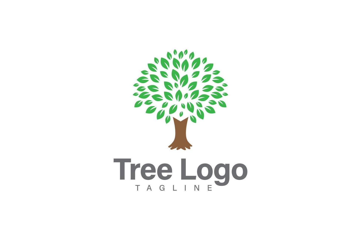 Tree and leaf logo design vector