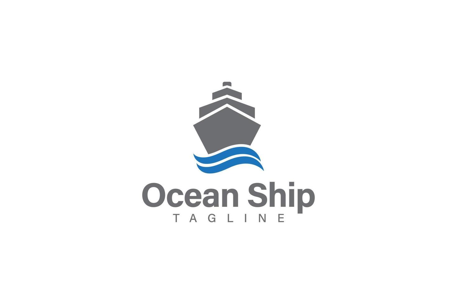 Ship and wave logo design vector