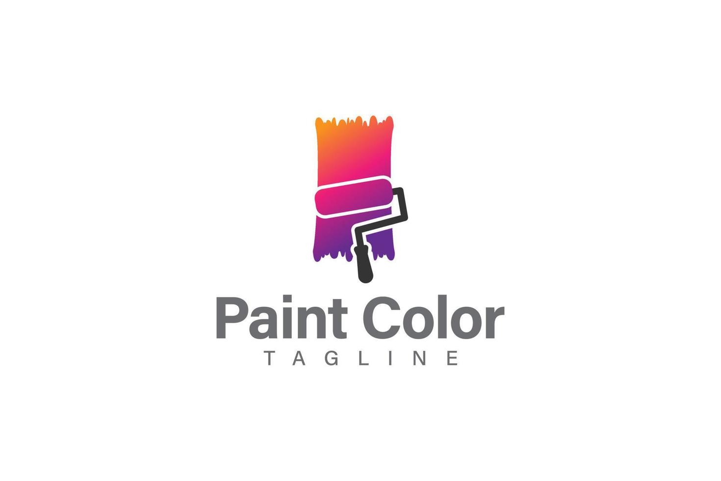 Paint color brush logo design vector
