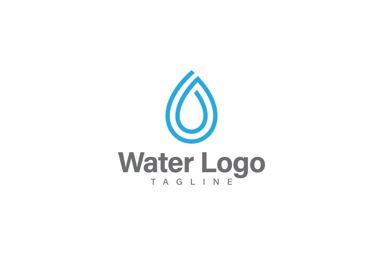 vector de diseño de logotipo de línea de gota de agua