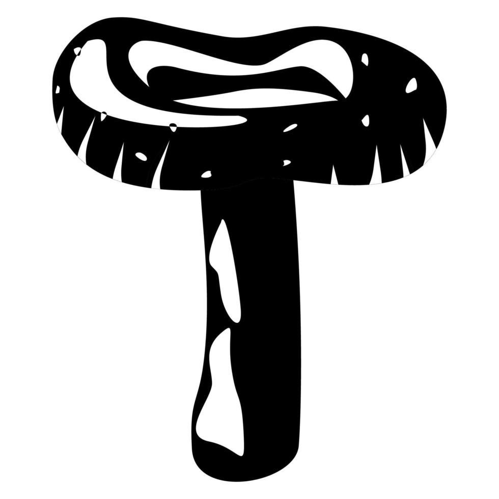 Russula delica mushroom outline. Edible Organic mushrooms. Truffle. Forest wild mushrooms types. Illustration vector isolated on white background.