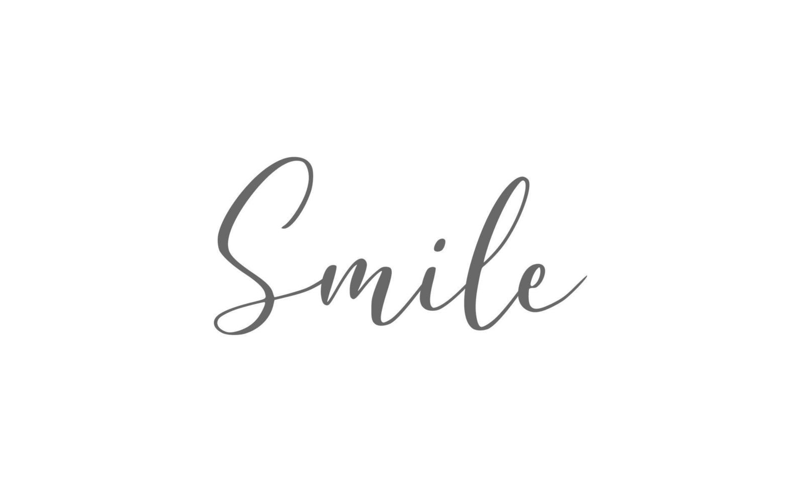 Smile handwritten brush lettering. Modern calligraphy isolated on white background. vector