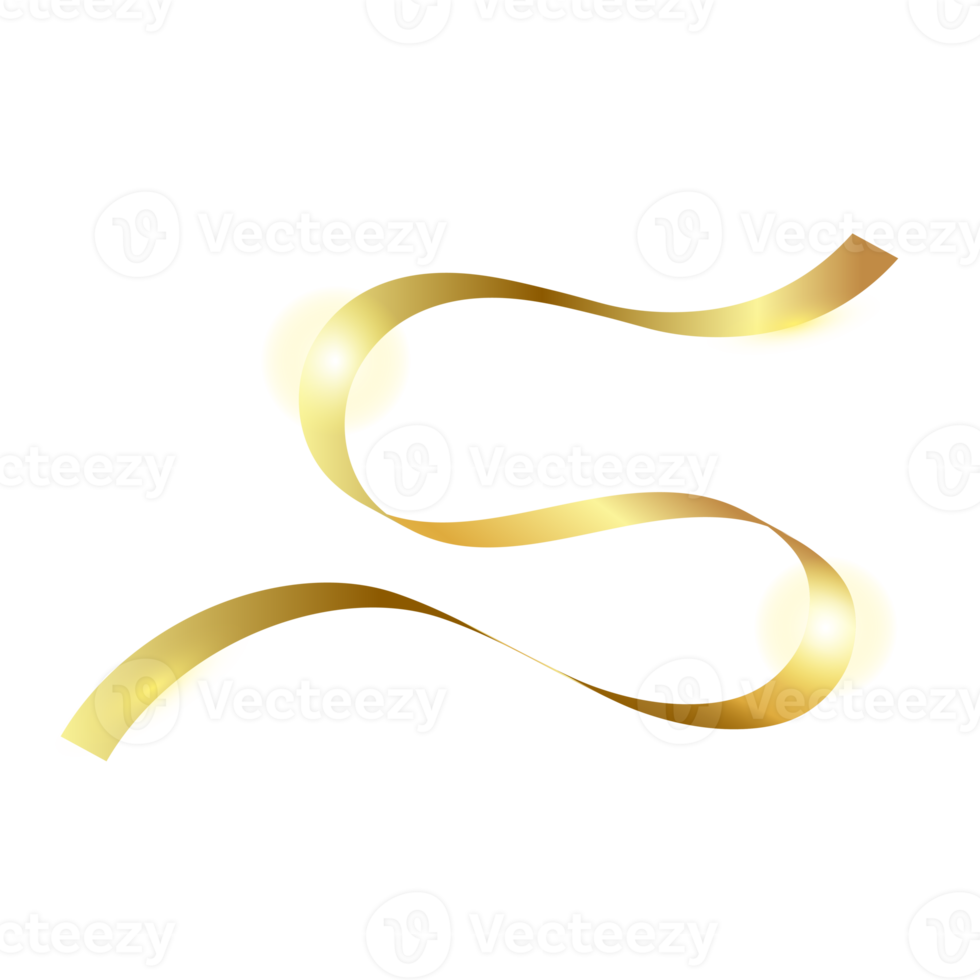 golden ribbon isolated element png