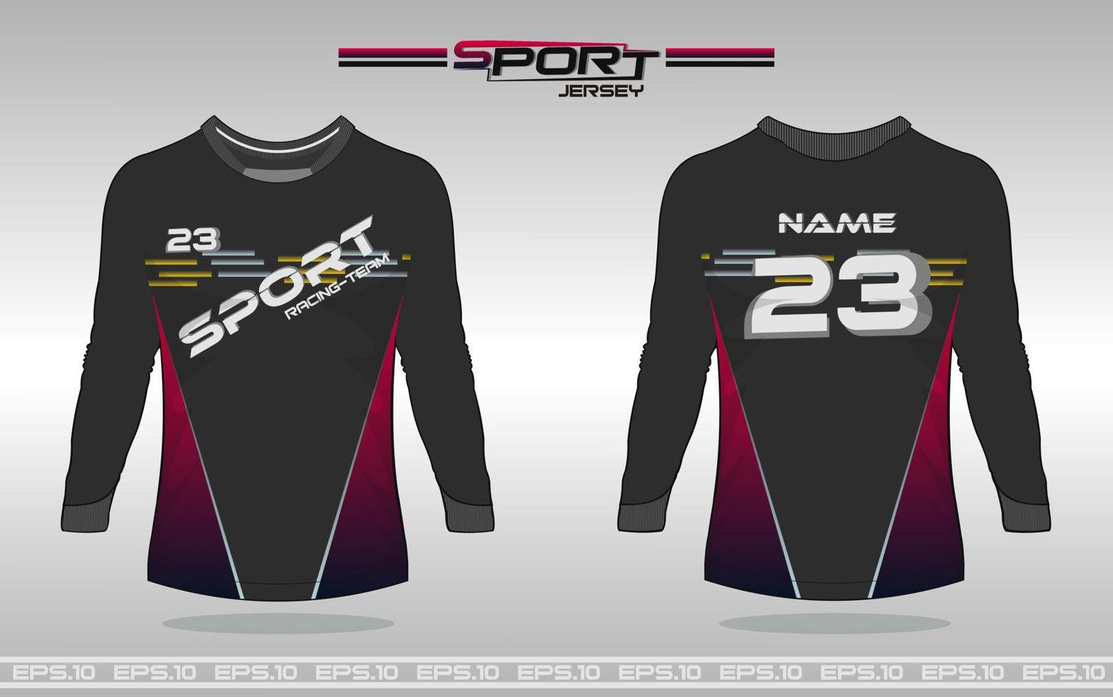 soccer jersey front and back concept long sleeve vector