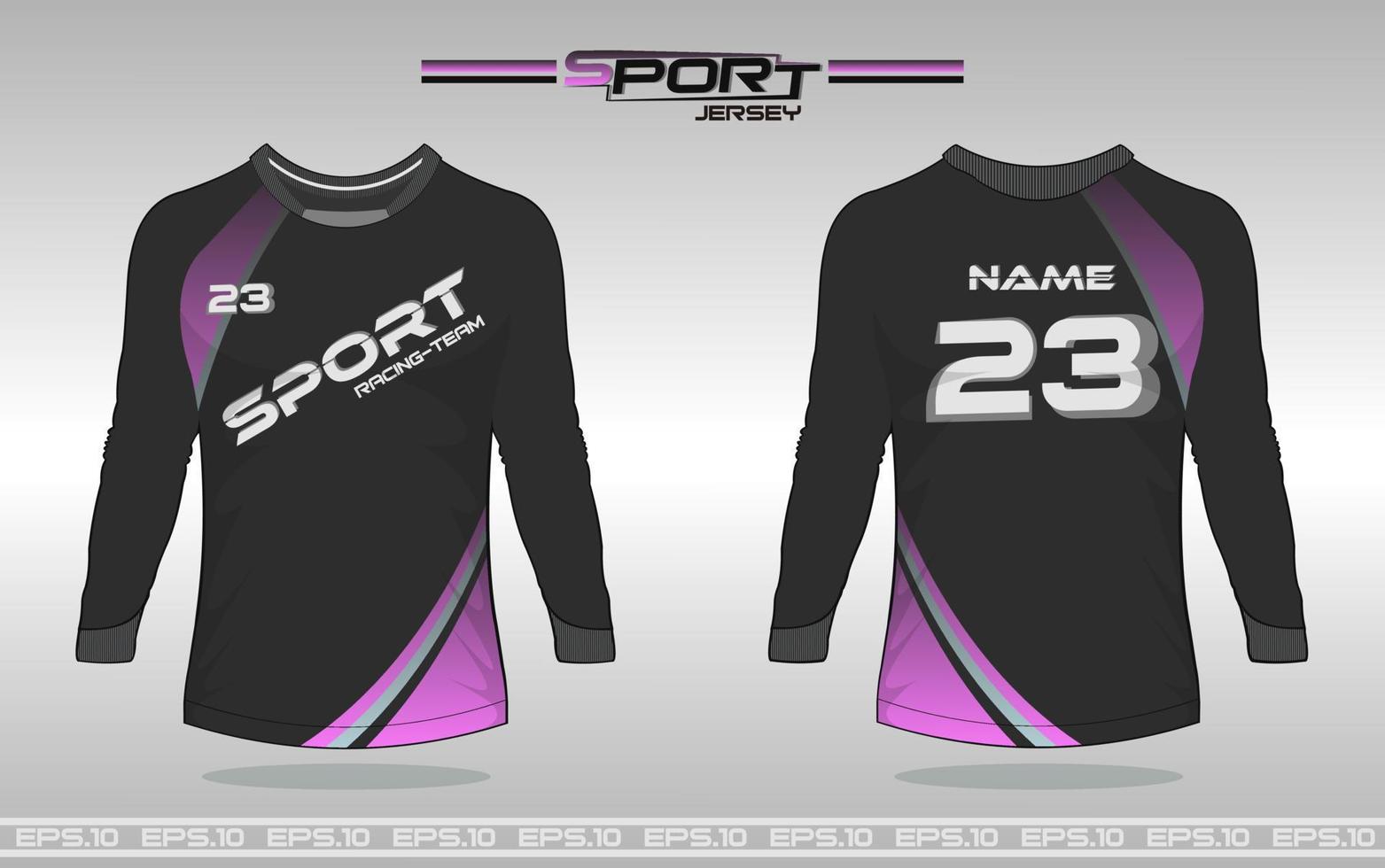soccer jersey front and back concept long sleeve vector
