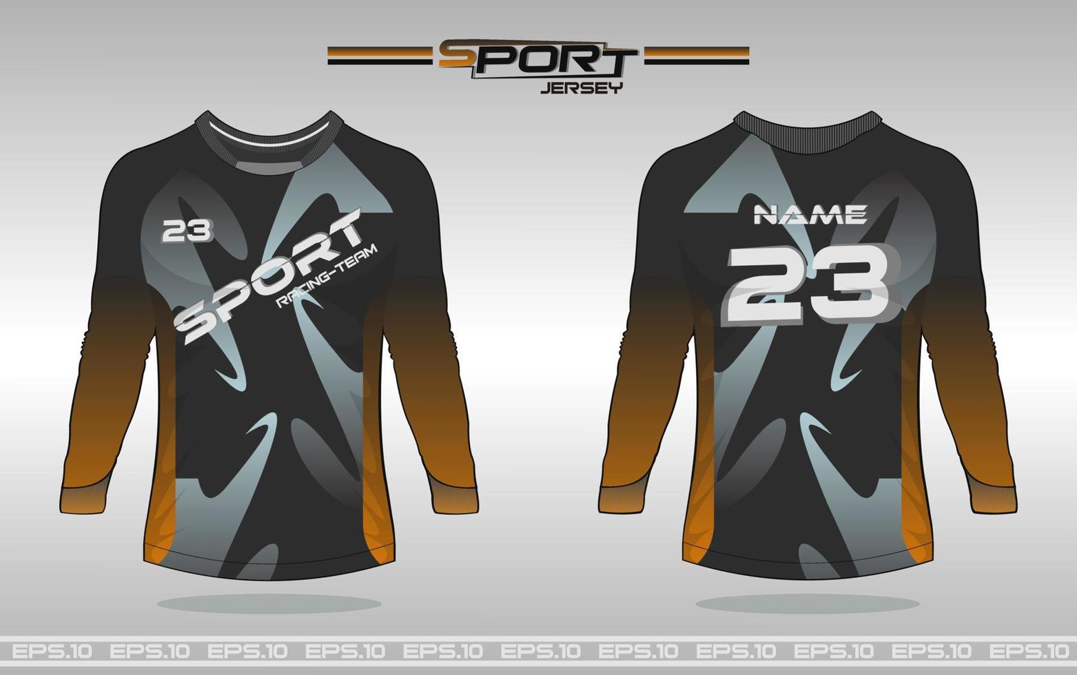 soccer jersey front and back concept long sleeve vector