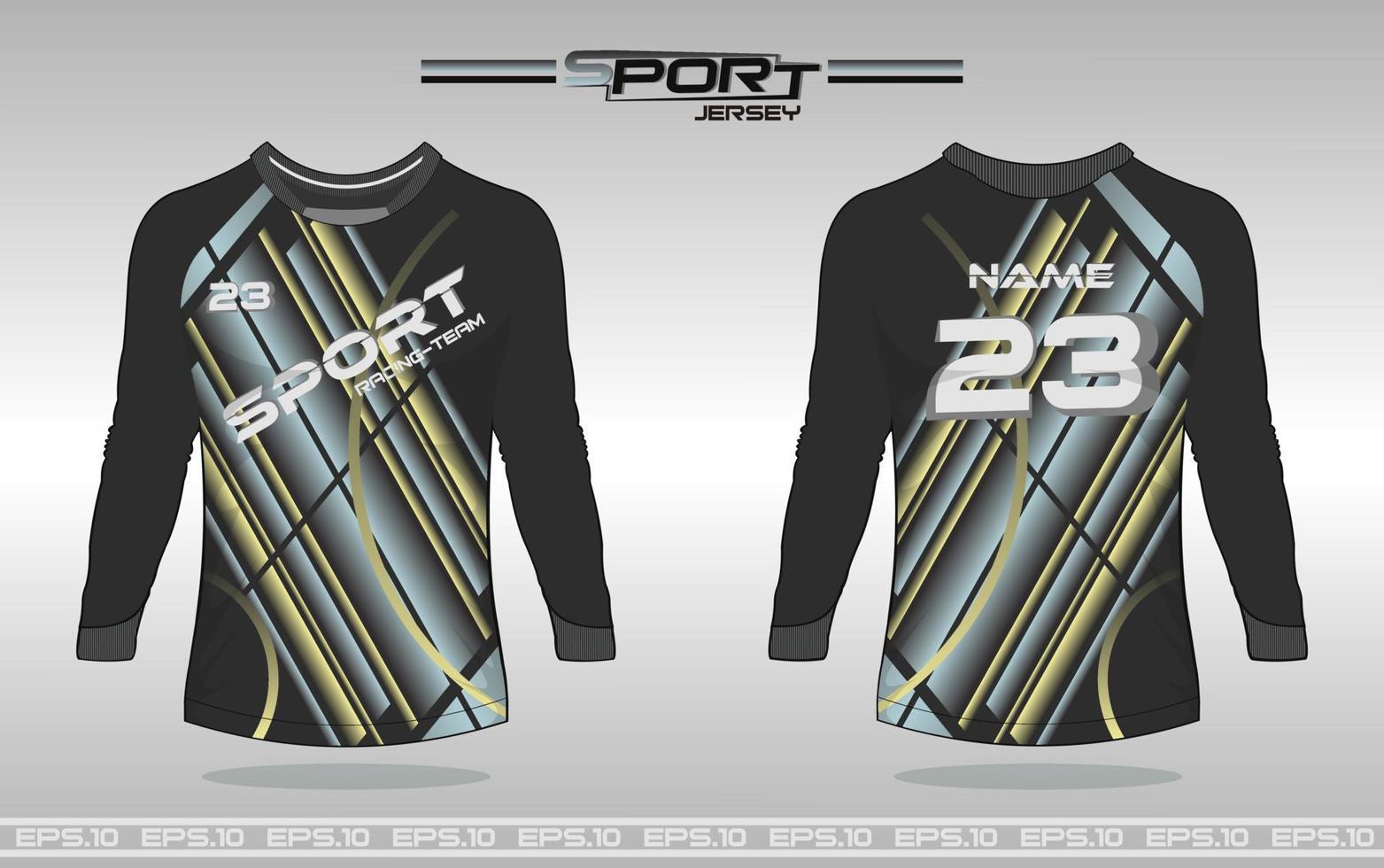 soccer jersey front and back concept long sleeve vector