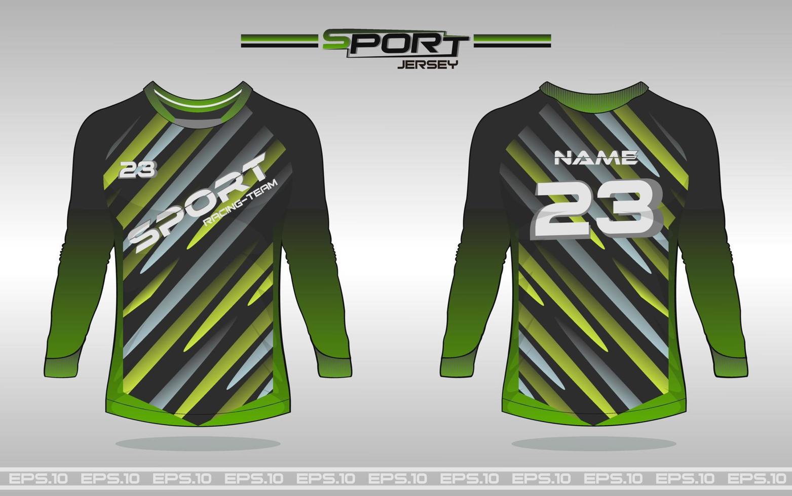 soccer jersey front and back concept long sleeve vector