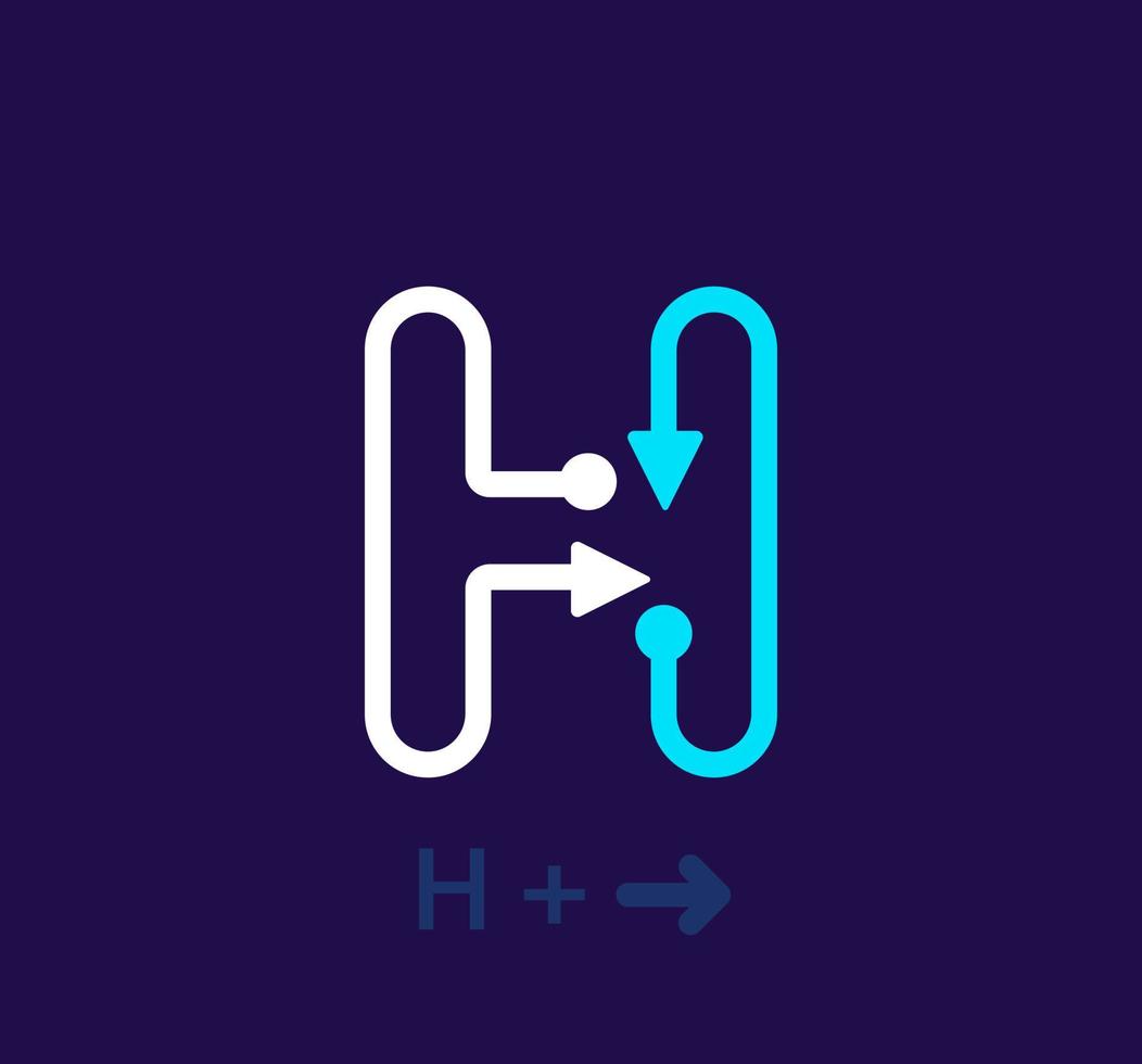 Linear letter H logo. Unique logo. Abstract letter simple rotating arrow target icon. corporate identity vector eps.