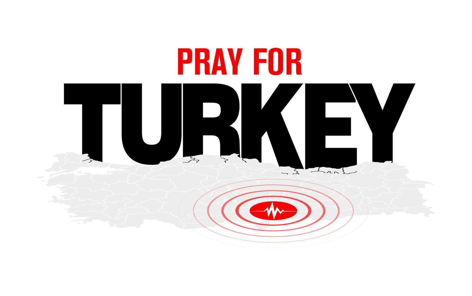 Pray for Turkey. Turkey earthquake. Major earthquakes in eastern Turkey on February 6, 2023. vector