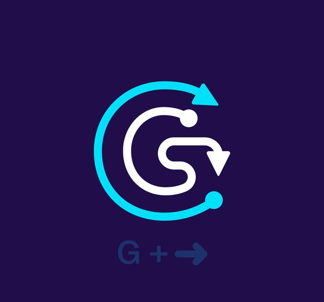 Linear letter G logo. Unique logo. Abstract letter simple rotating arrow target icon. corporate identity vector eps.