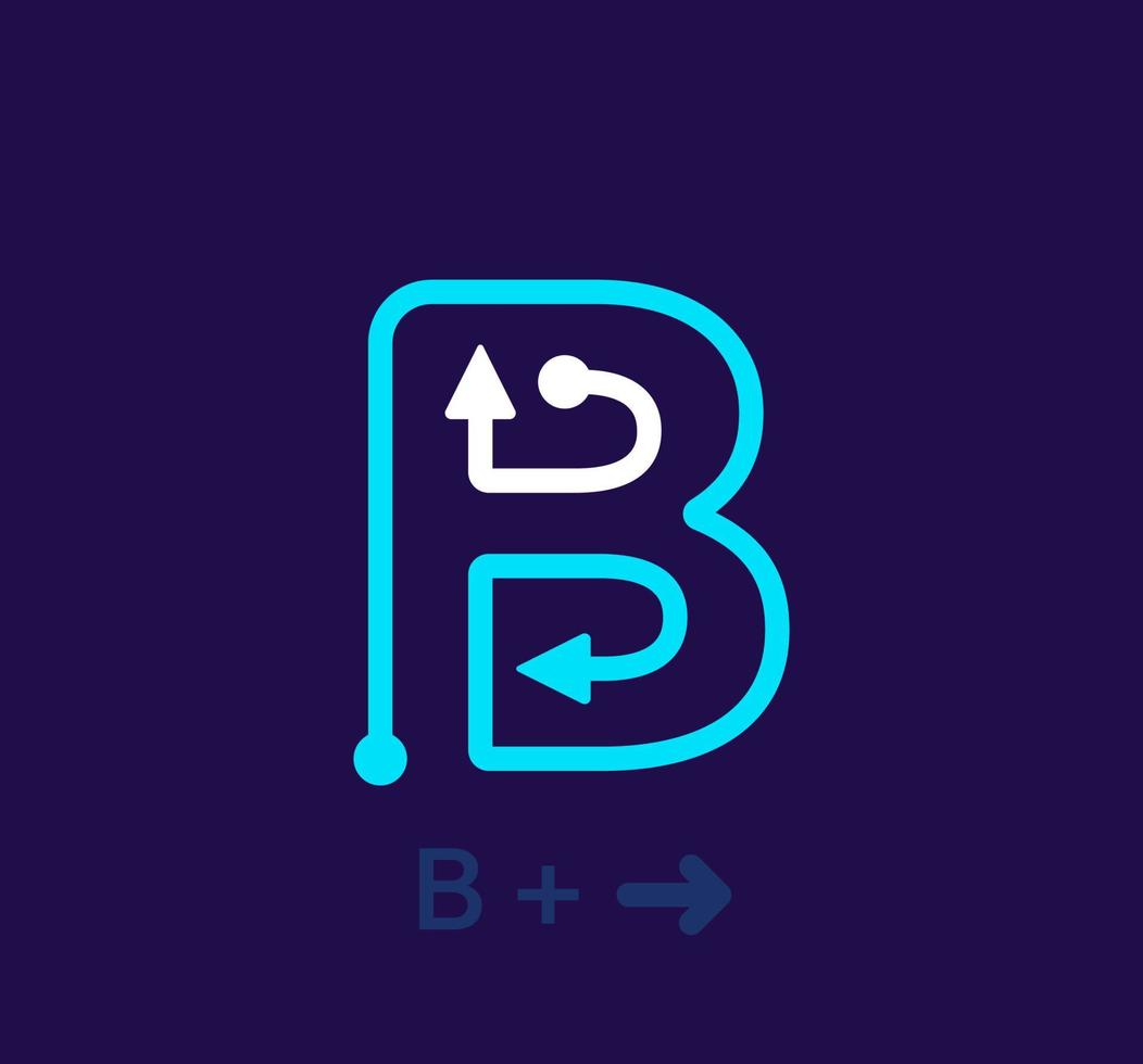 Linear letter B logo. Unique logo. Abstract letter simple rotating arrow target icon. corporate identity vector eps.