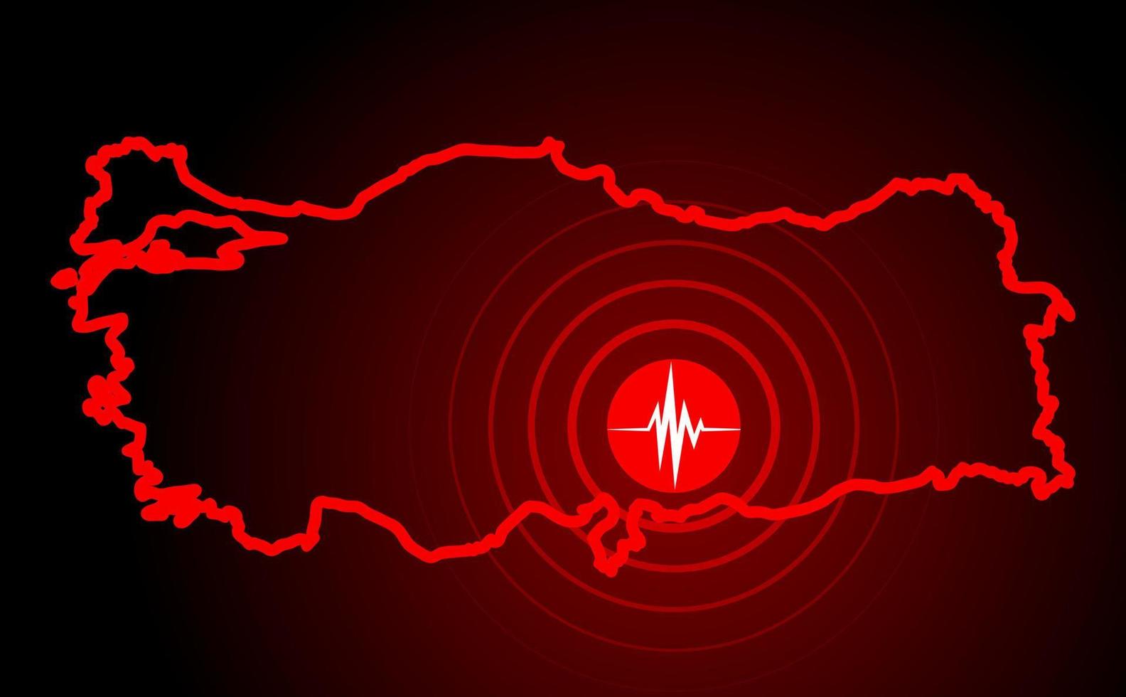 Turkey east earthquake. Big earthquake on the map. vector