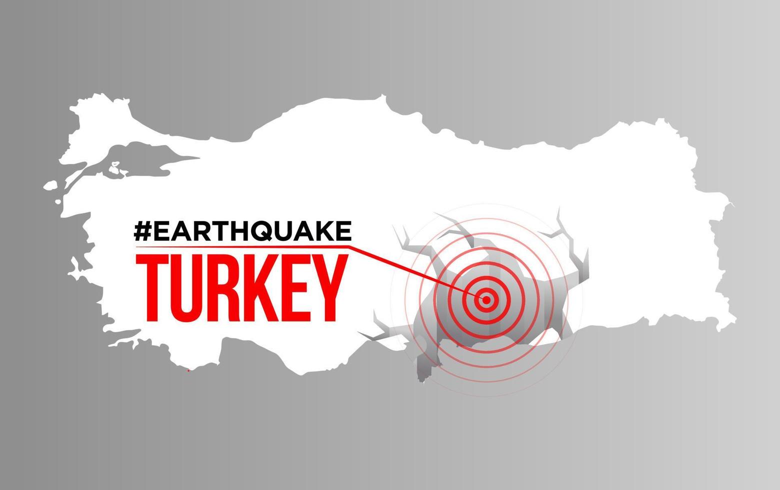 Turkey earthquake. Major earthquakes in eastern Turkey on February 6, 2023. vector