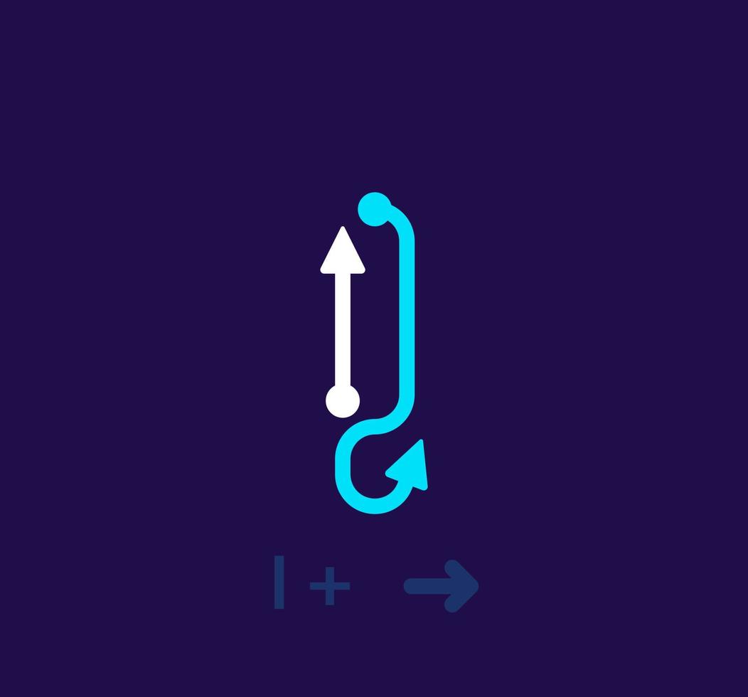 Linear letter I logo. Unique logo. Abstract letter simple rotating arrow target icon. corporate identity vector eps.