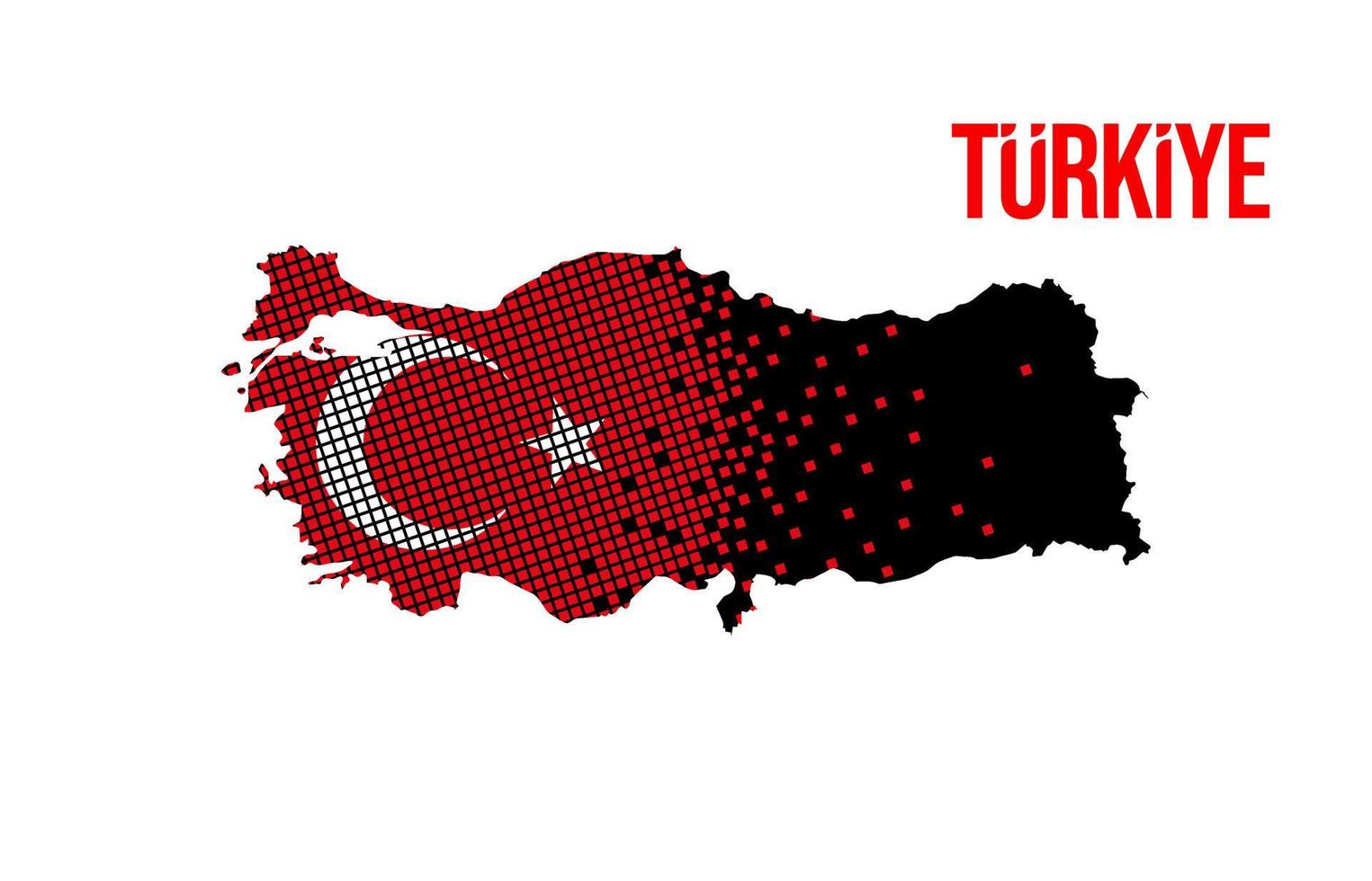 Unity and solidarity design. Turkish Flag From Dot. Turkey earthquake. Major earthquakes in eastern Turkey on February 6, 2023. vector