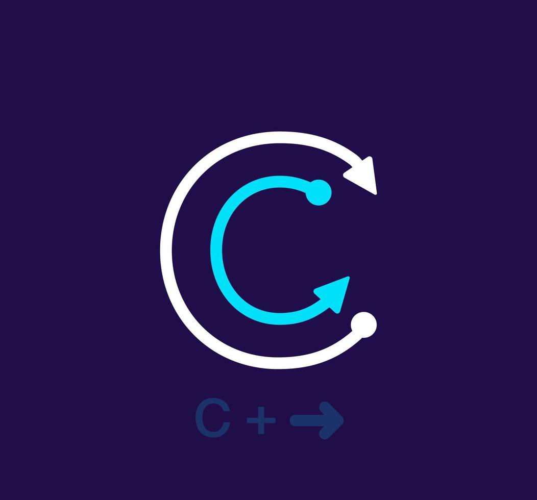 Linear letter C logo. Unique logo. Abstract letter simple rotating arrow target icon. corporate identity vector eps.