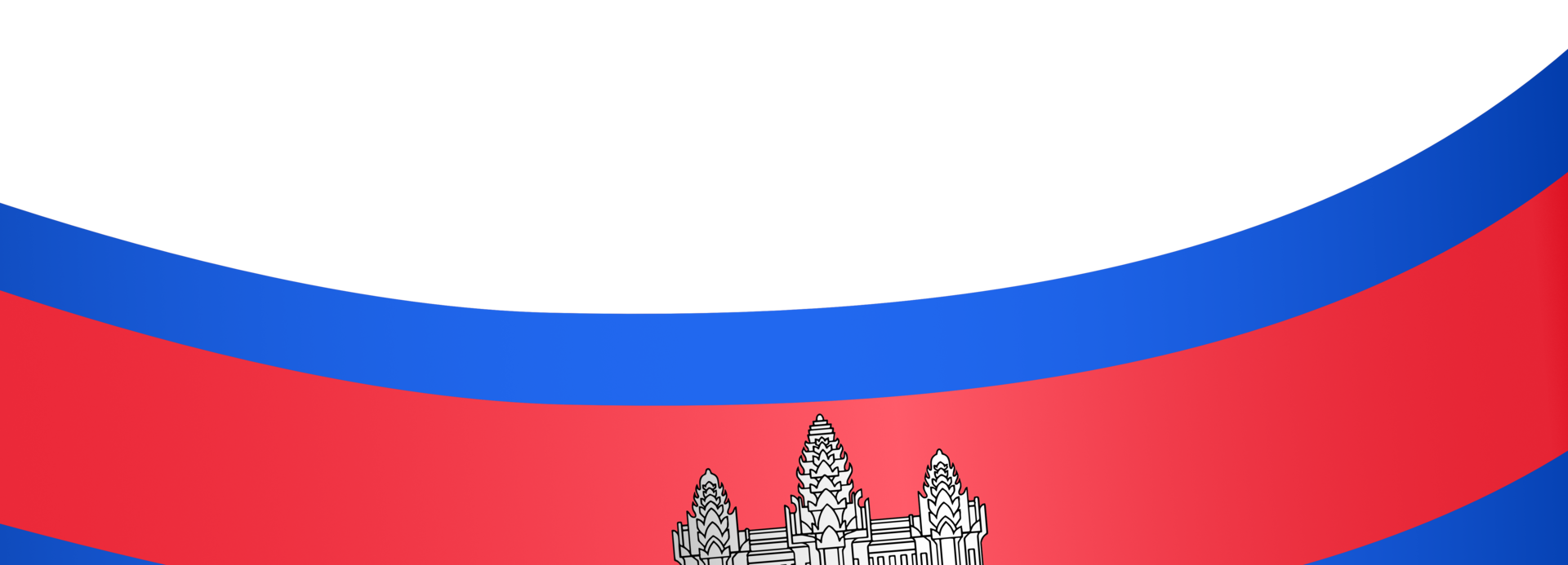 Cambodia flag wave isolated on png or transparent background