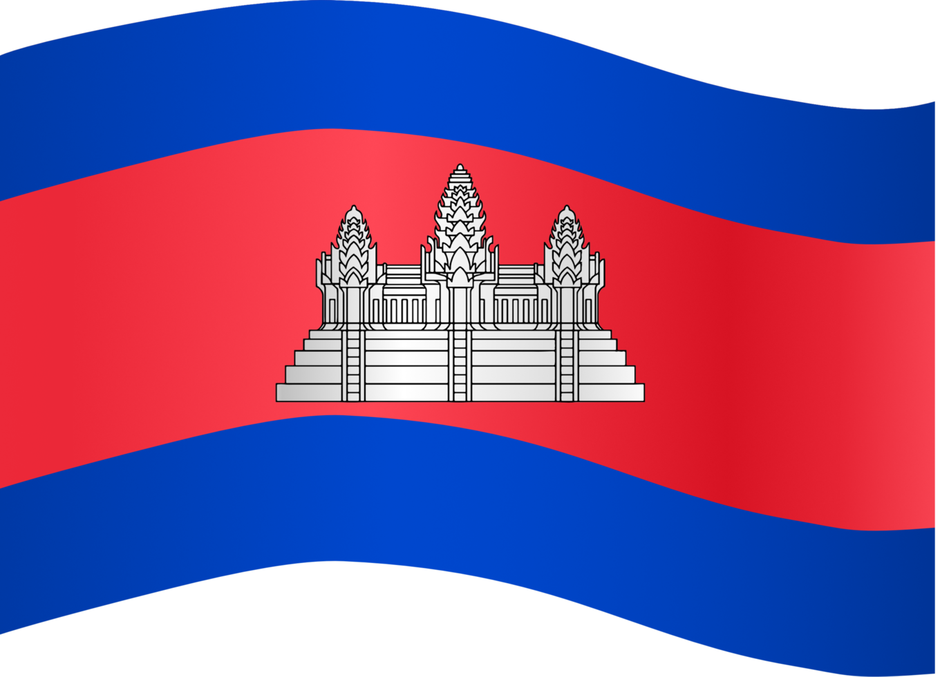 cambodia flagga Vinka isolerat på png eller transparent bakgrund