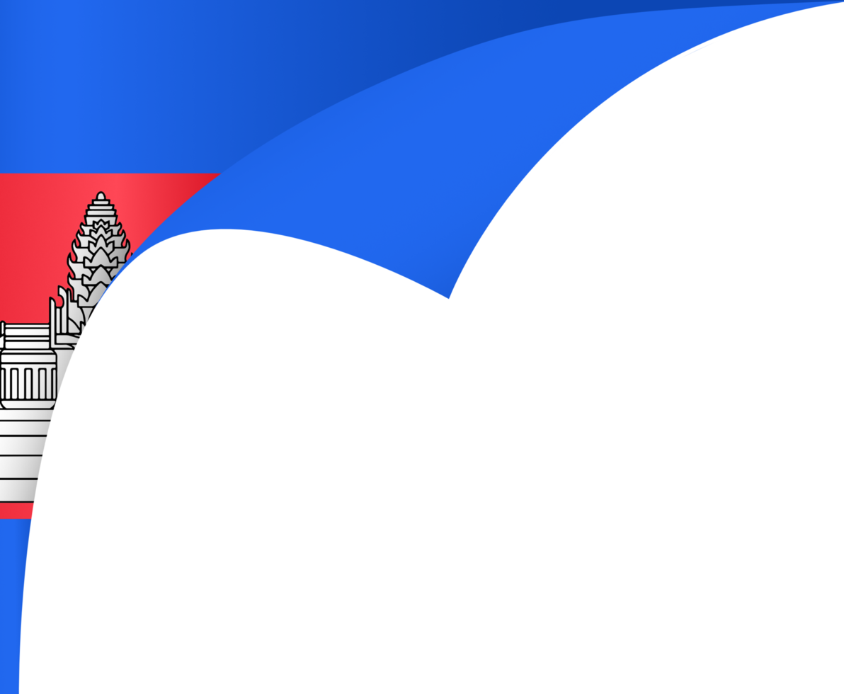 Cambodia flag wave isolated on png or transparent background