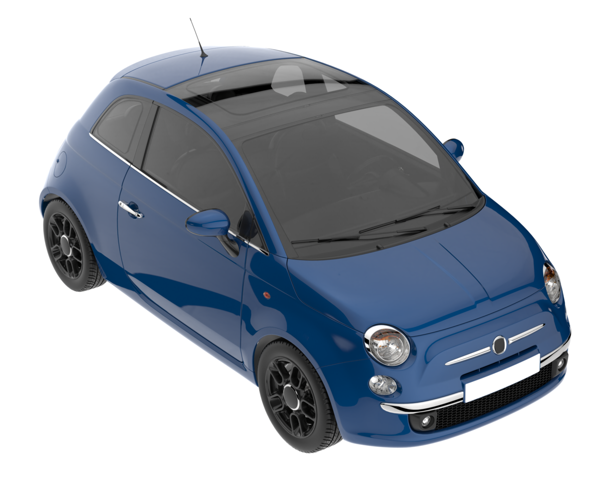 City car isolated on transparent background. 3d rendering - illustration png