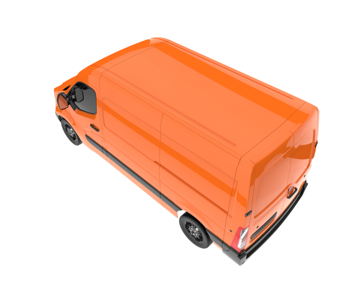 Cargo van isolated on transparent background. 3d rendering - illustration png