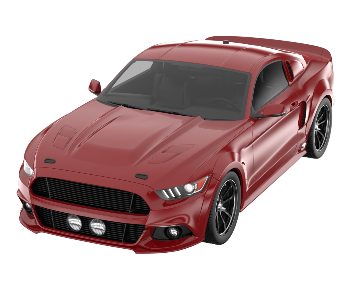 Muscle car isolated on transparent background. 3d rendering - illustration png