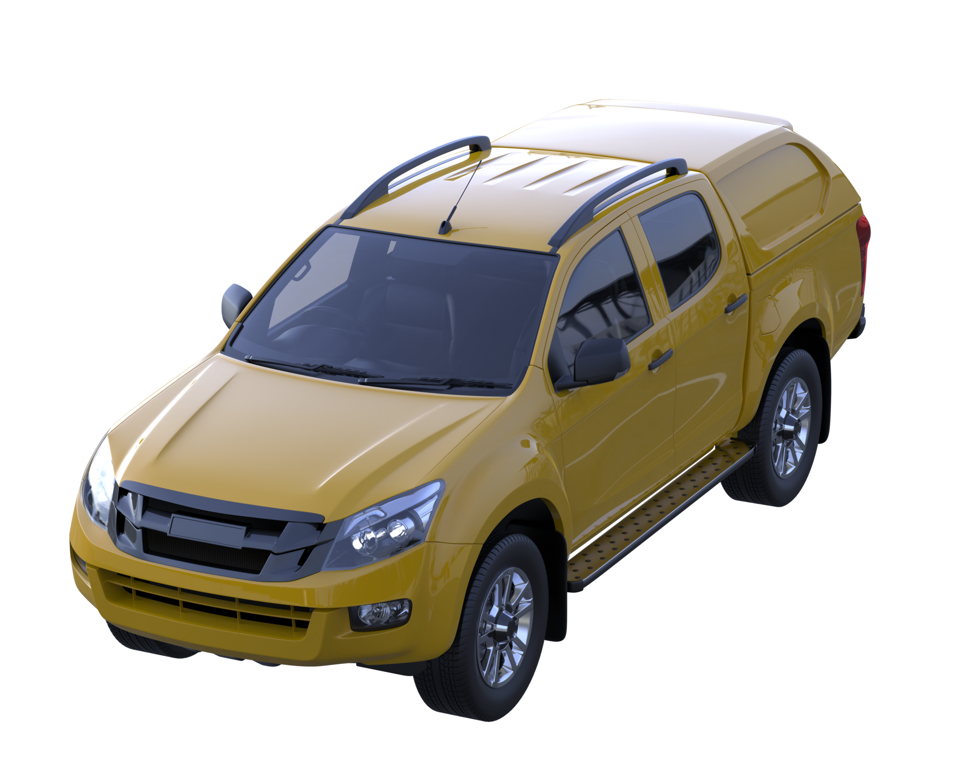 camioneta aislada sobre fondo transparente. Representación 3d