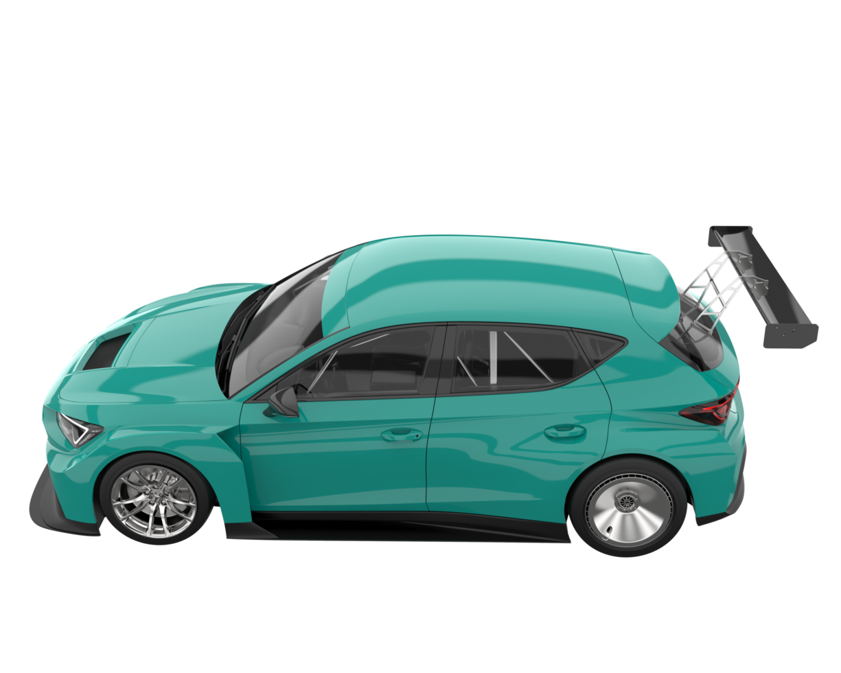 Race car isolated on transparent background. 3d rendering - illustration png