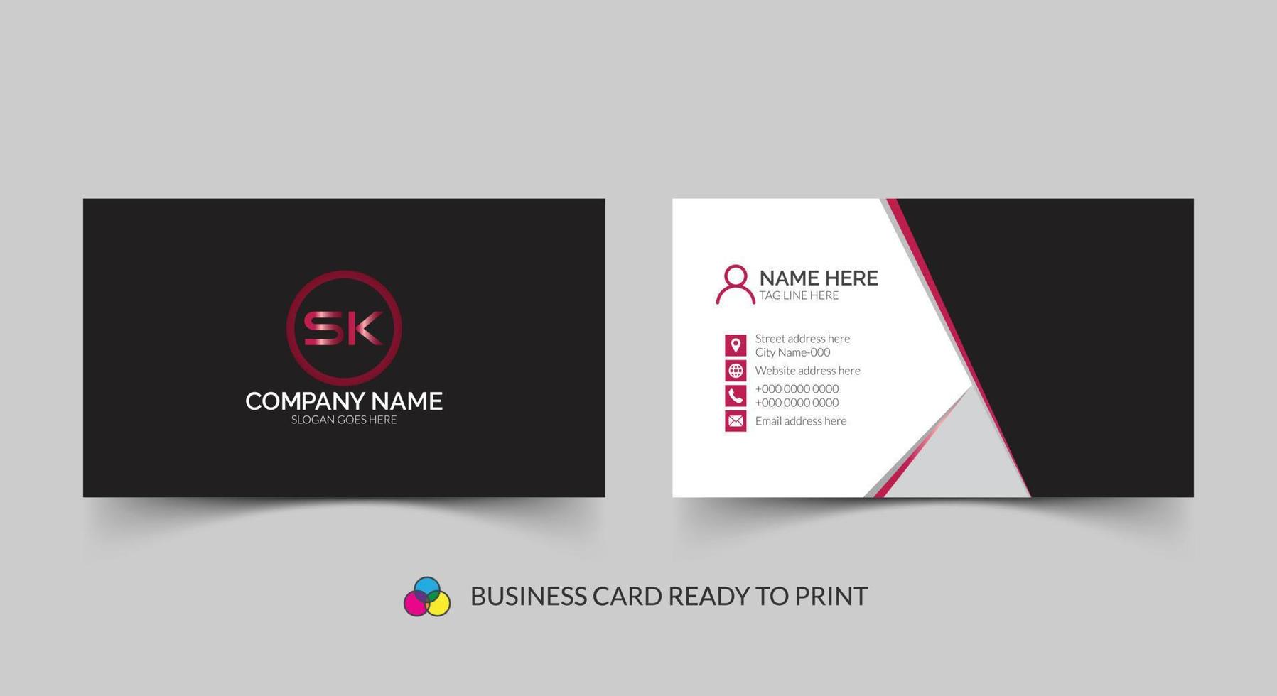 Stylish corporate business card template design vector