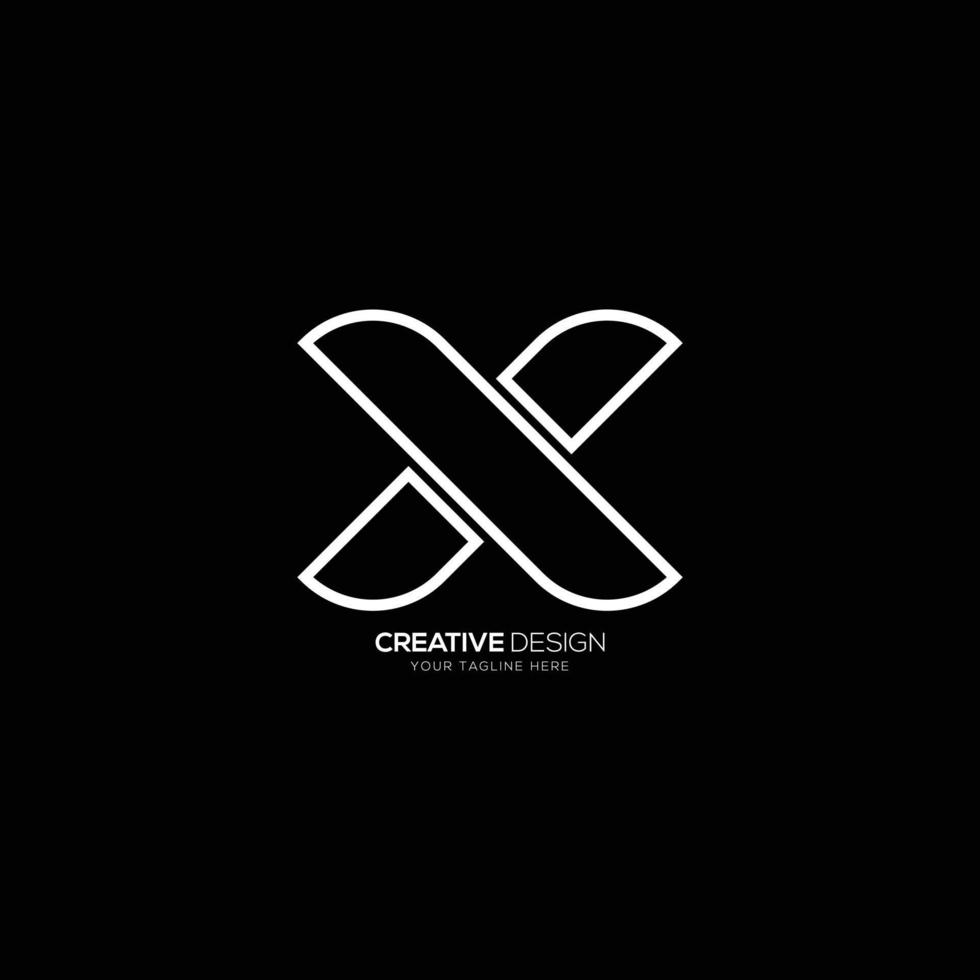 Minimal letter X creative logo vector