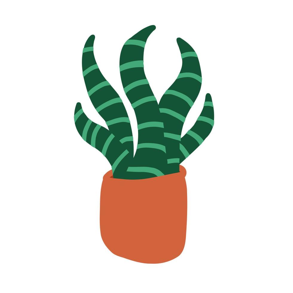 cactus de dibujos animados ilustración vectorial en estilo plano aislado sobre fondo blanco. vector