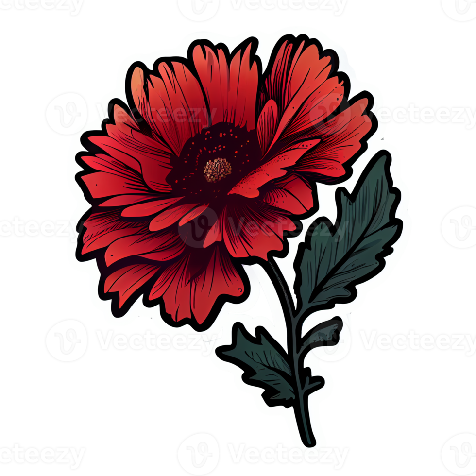 Cute red flower hand drawn element, perfect for decorating  Valentine Day or Mother Day card. png