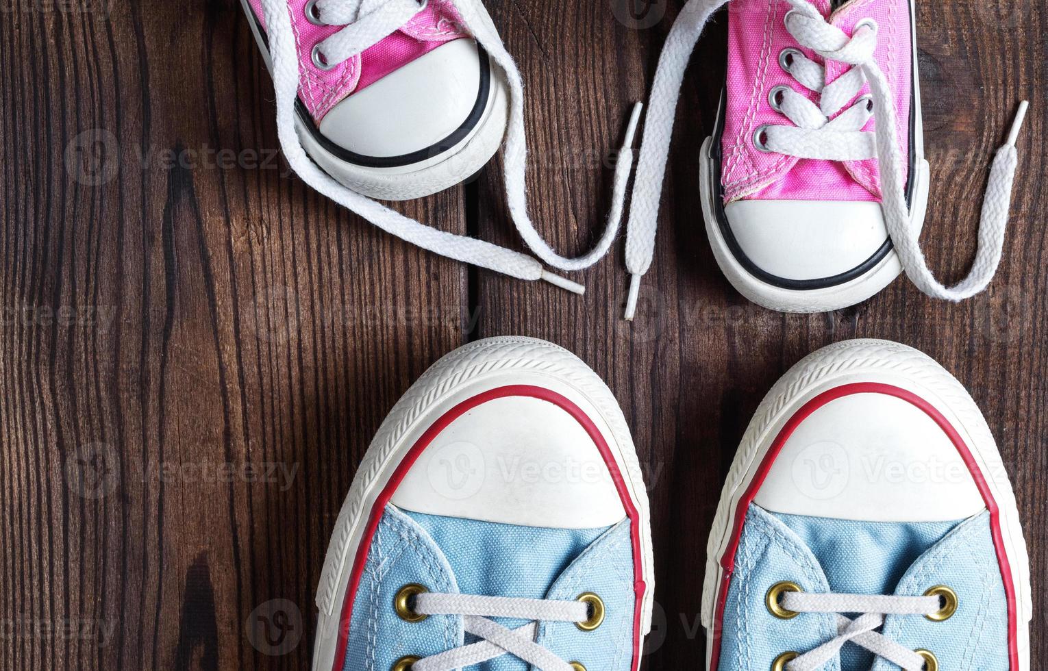 kids and adults textile sneakers photo
