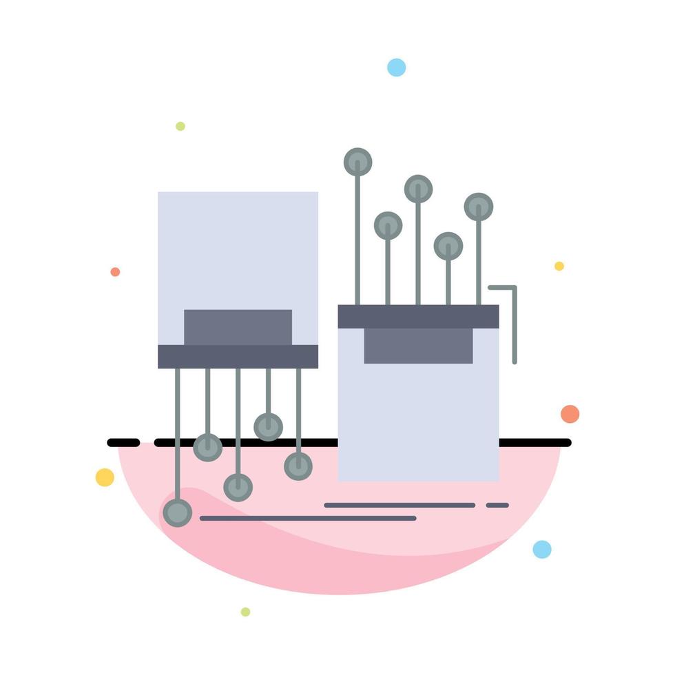 vector de icono de color plano de cable de carril electrónico de fibra digital