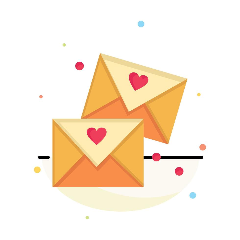 Email Love Glasses Wedding Abstract Flat Color Icon Template vector