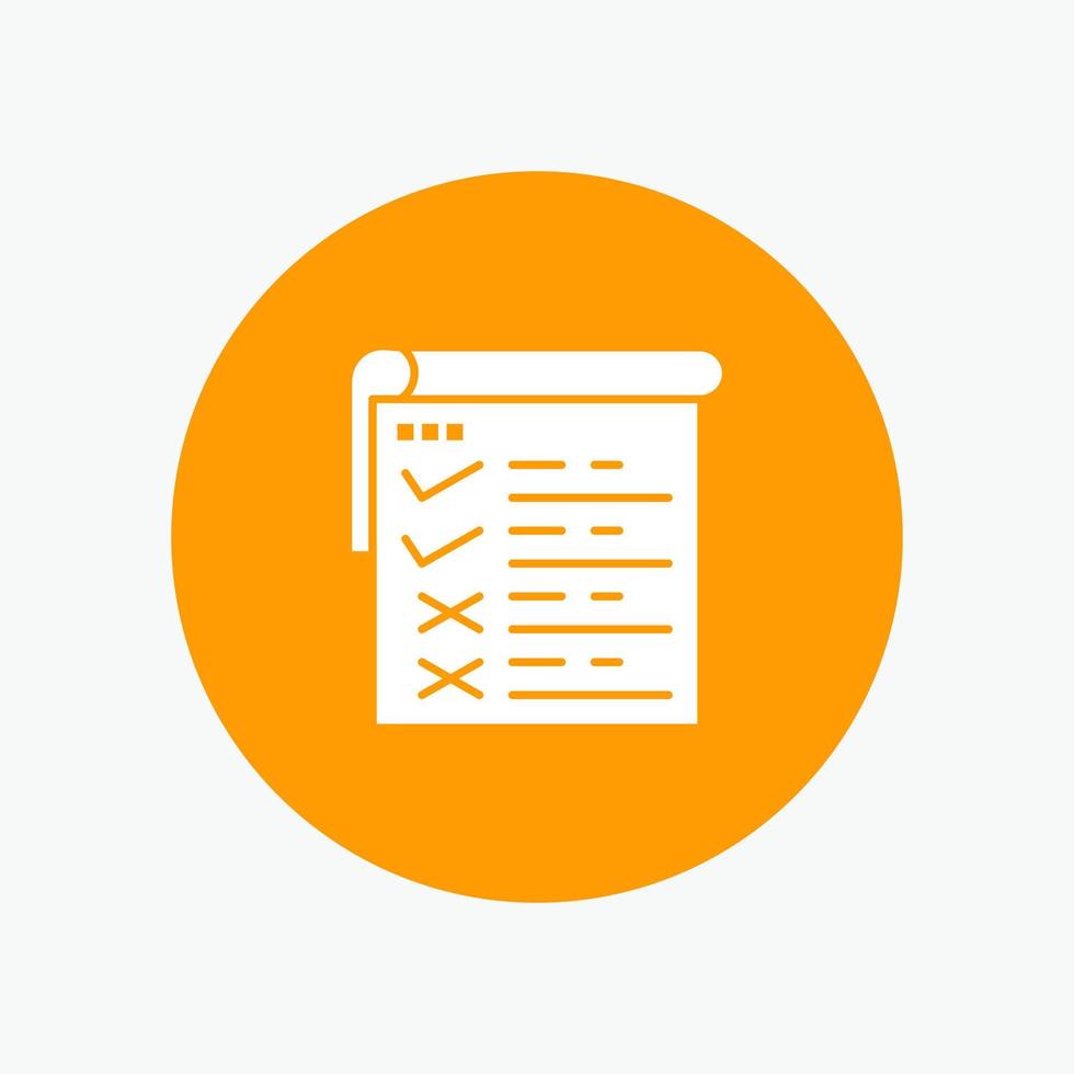Checklist Testing Report Qa white glyph icon vector