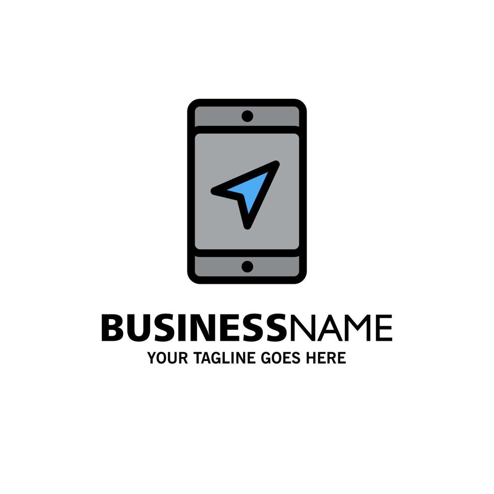 Mobile Location Map Service Business Logo Template Flat Color vector