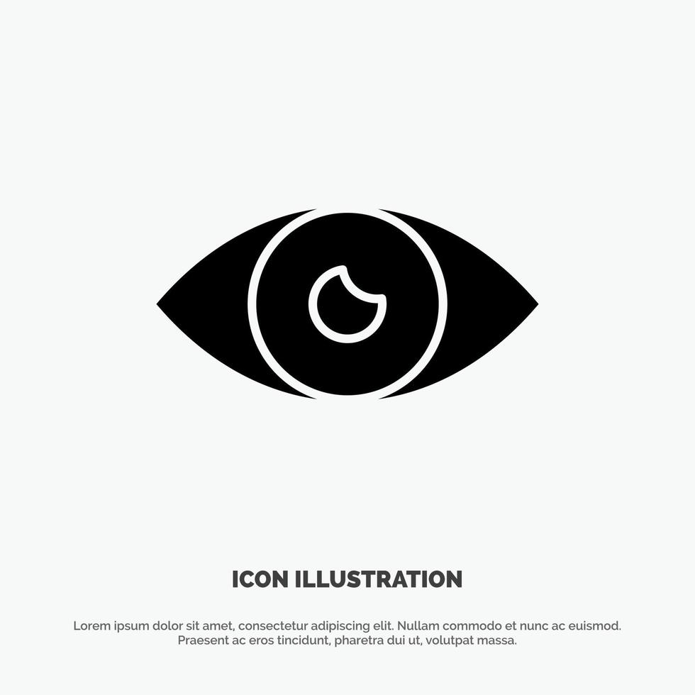 aplicación icono básico diseño ojo móvil glifo sólido icono vector