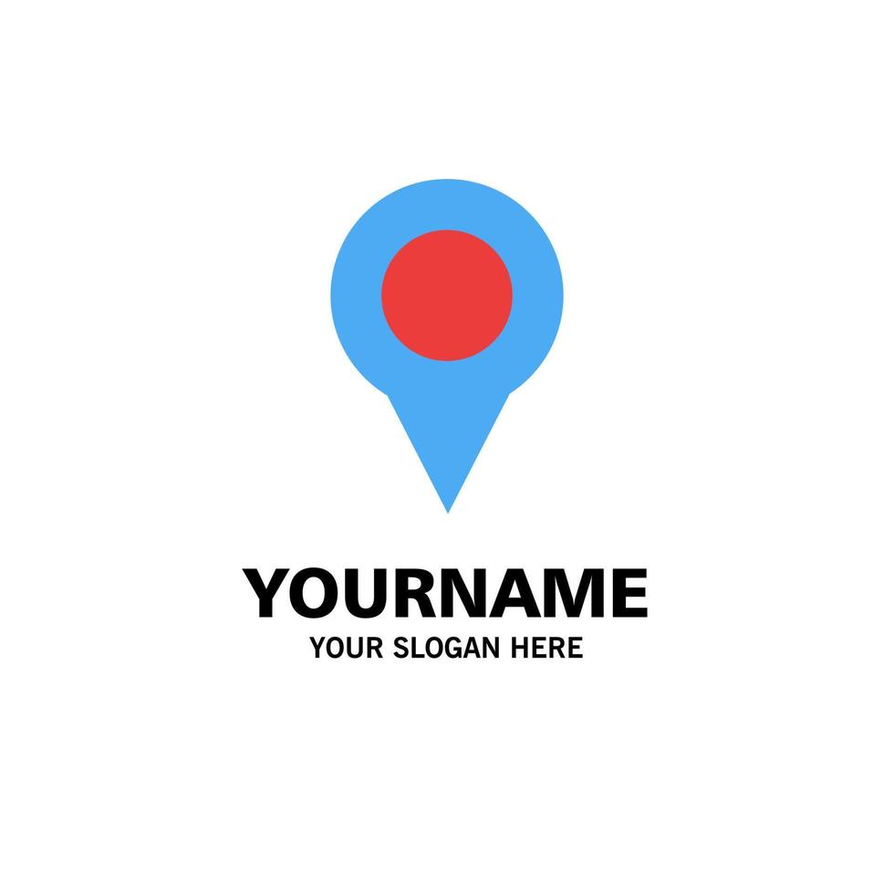 Location Map Marker Pin Business Logo Template Flat Color vector