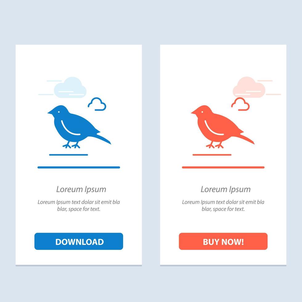 Bird British Small Sparrow  Blue and Red Download and Buy Now web Widget Card Template vector