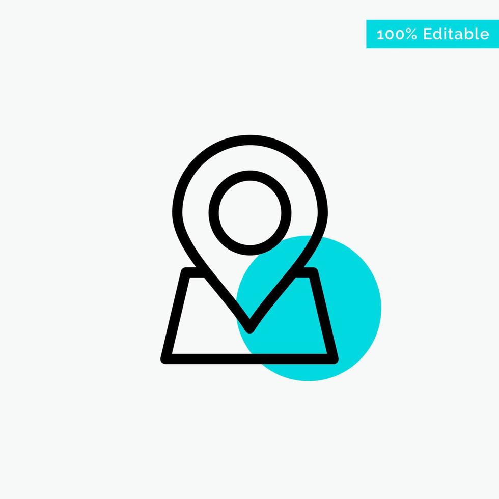 Location Map Marker Pin turquoise highlight circle point Vector icon